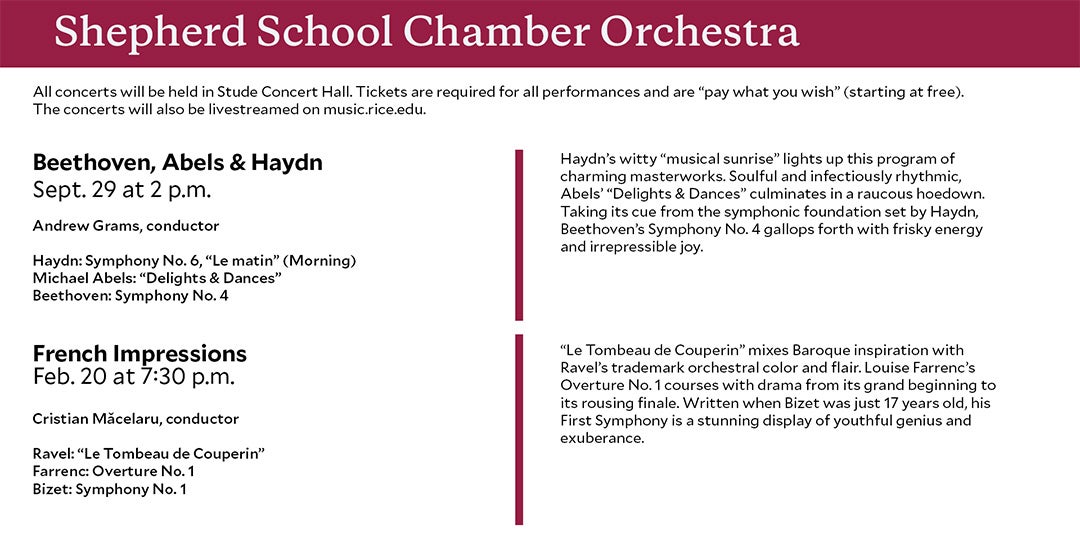 Rice’s Shepherd School of Music announces 202425 season Rice News